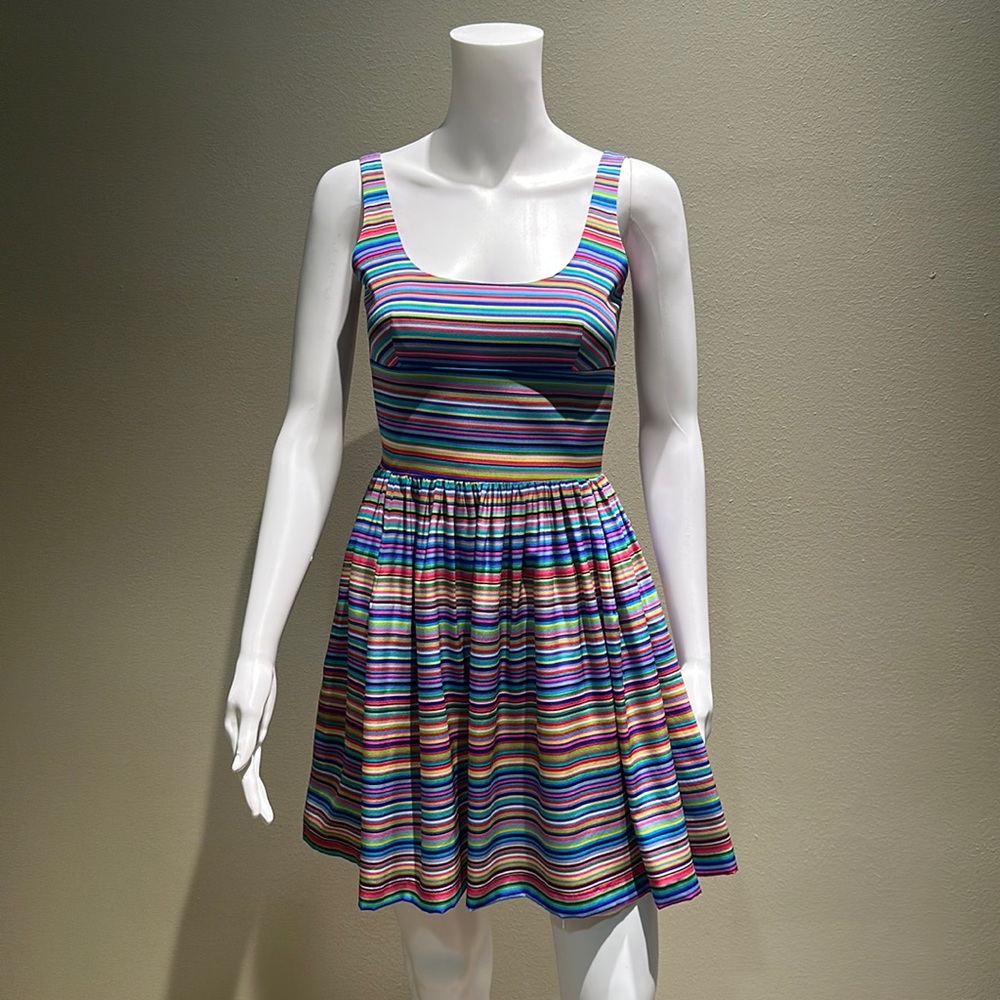 Amanda Uprichard Stripe Fit N Flare Dress.